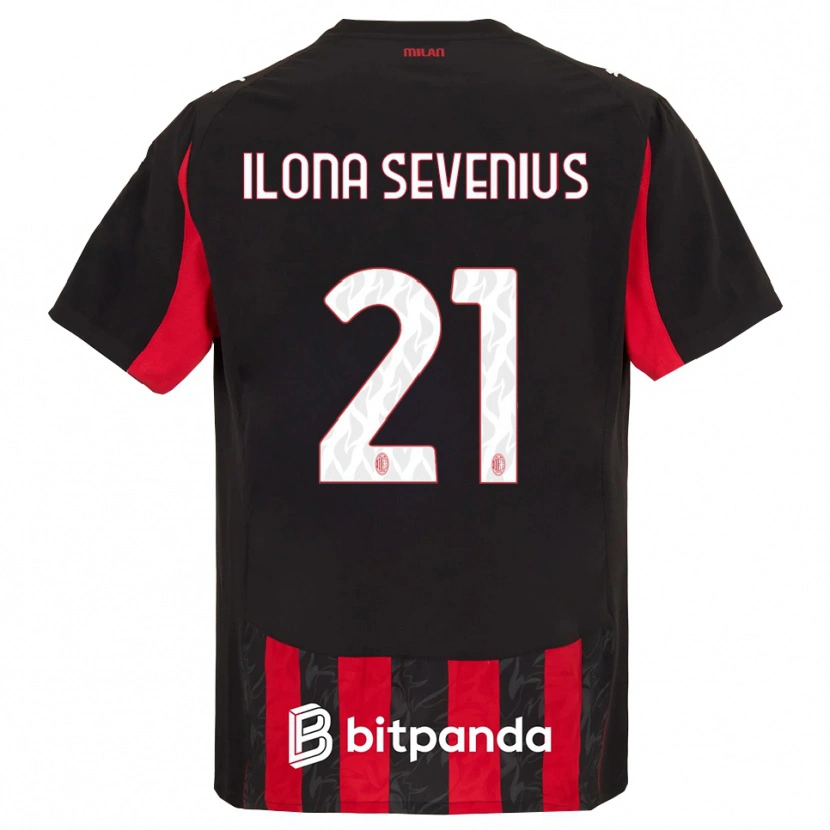 Danxen Damen Oona Ilona Sevenius #21 Rot Schwarz Heimtrikot Trikot 2025/26 T-Shirt