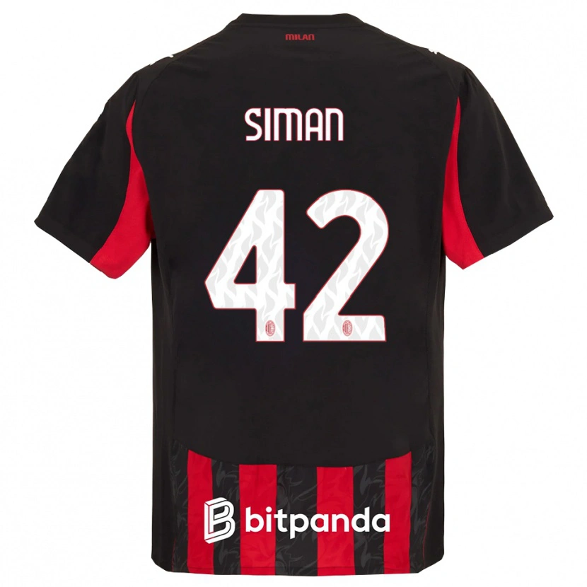 Danxen Damen Alexandru Șiman #42 Rot Schwarz Heimtrikot Trikot 2025/26 T-Shirt