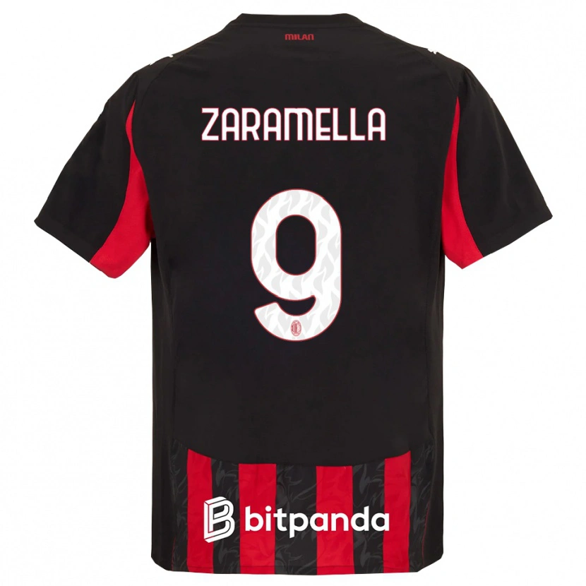Danxen Damen Mattia Zaramella #9 Rot Schwarz Heimtrikot Trikot 2025/26 T-Shirt