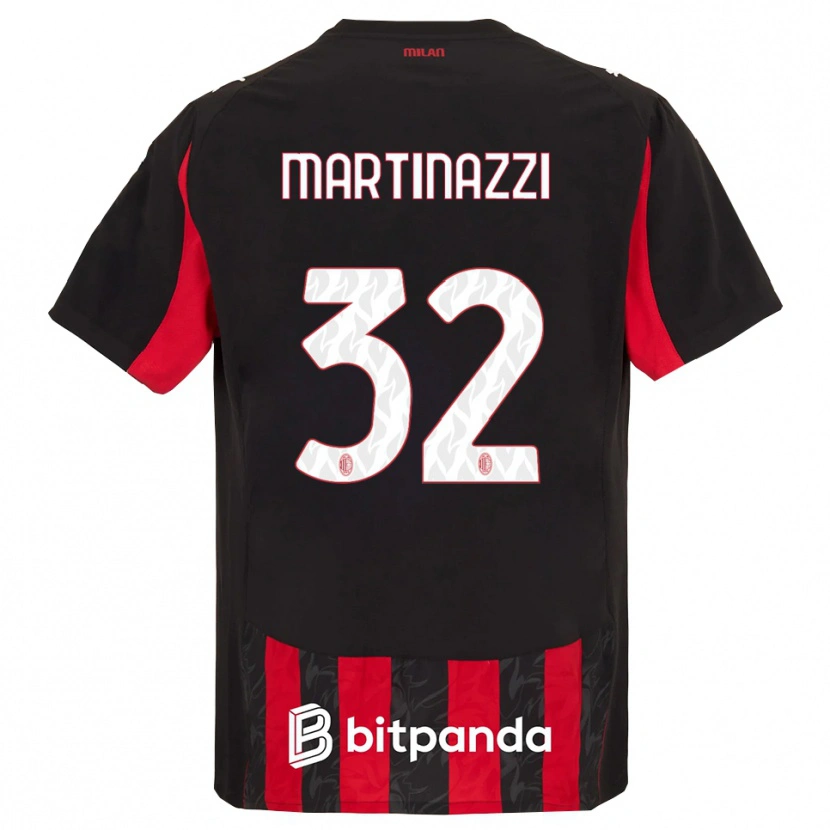 Danxen Damen Luca Martinazzi #32 Rot Schwarz Heimtrikot Trikot 2025/26 T-Shirt