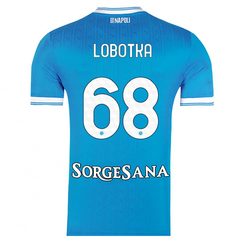 Danxen Damen Stanislav Lobotka #68 Himmelblau Weiß Heimtrikot Trikot 2025/26 T-Shirt