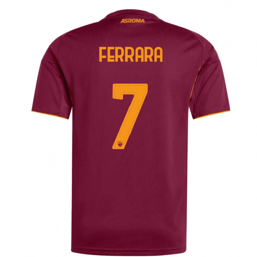 Danxen Damen Francesco Ferrara #7 Burgunderrot Orange Heimtrikot Trikot 2025/26 T-Shirt