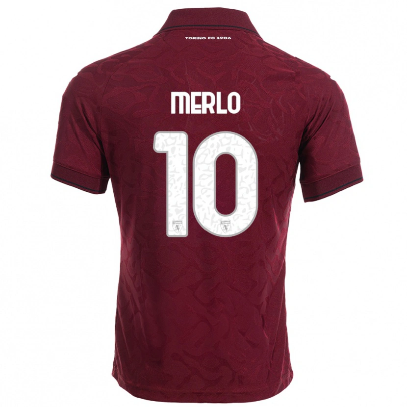 Danxen Damen Mattia Merlo #10 Burgunderrot Weiß Heimtrikot Trikot 2025/26 T-Shirt