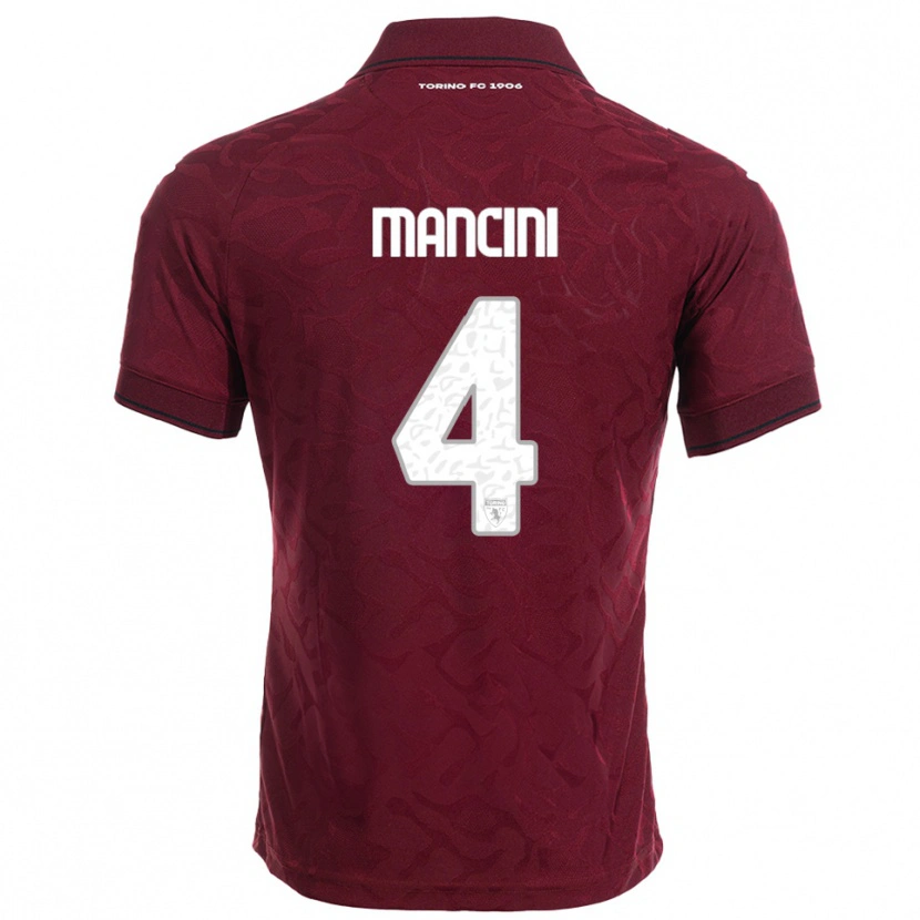 Danxen Damen Luca Mancini #4 Burgunderrot Weiß Heimtrikot Trikot 2025/26 T-Shirt
