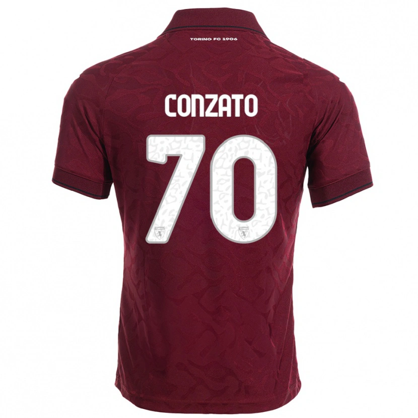 Danxen Damen Filippo Conzato #70 Burgunderrot Weiß Heimtrikot Trikot 2025/26 T-Shirt