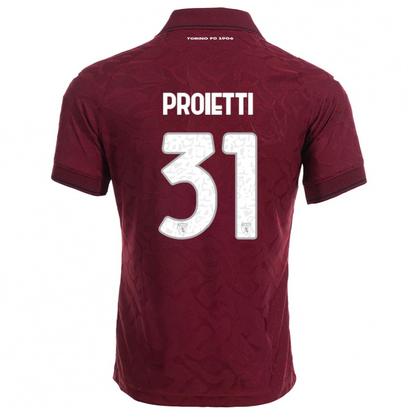 Danxen Damen Riccardo Proietti #31 Burgunderrot Weiß Heimtrikot Trikot 2025/26 T-Shirt