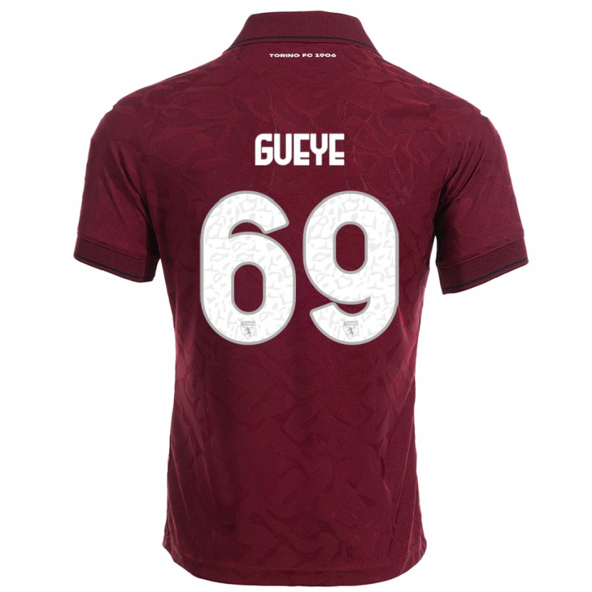 Danxen Damen Ousmane Gueye #69 Burgunderrot Weiß Heimtrikot Trikot 2025/26 T-Shirt