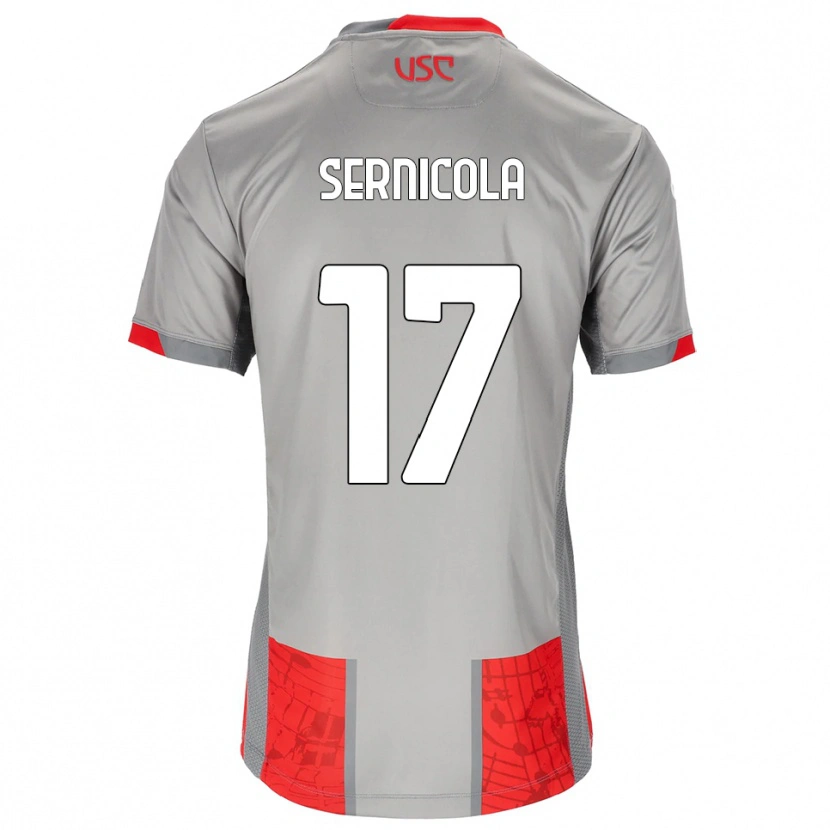 Danxen Damen Leonardo Sernicola #17 Rot Grau Heimtrikot Trikot 2025/26 T-Shirt