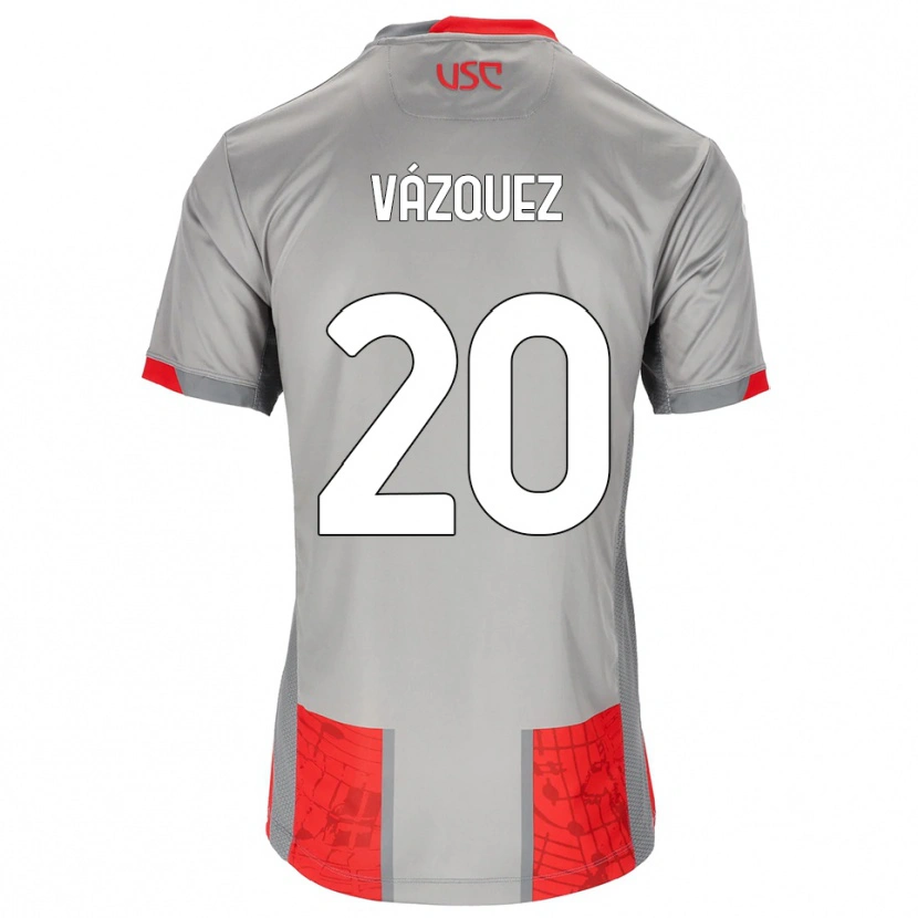 Danxen Damen Franco Vázquez #20 Rot Grau Heimtrikot Trikot 2025/26 T-Shirt