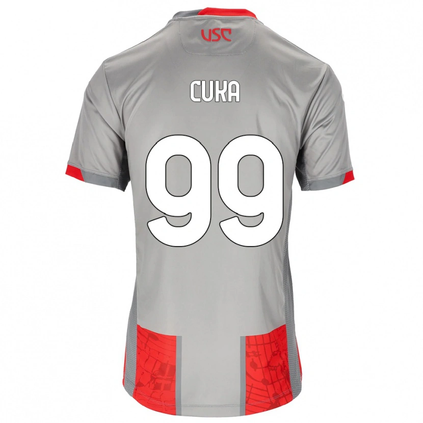 Danxen Damen Samuel Cuka #99 Rot Grau Heimtrikot Trikot 2025/26 T-Shirt