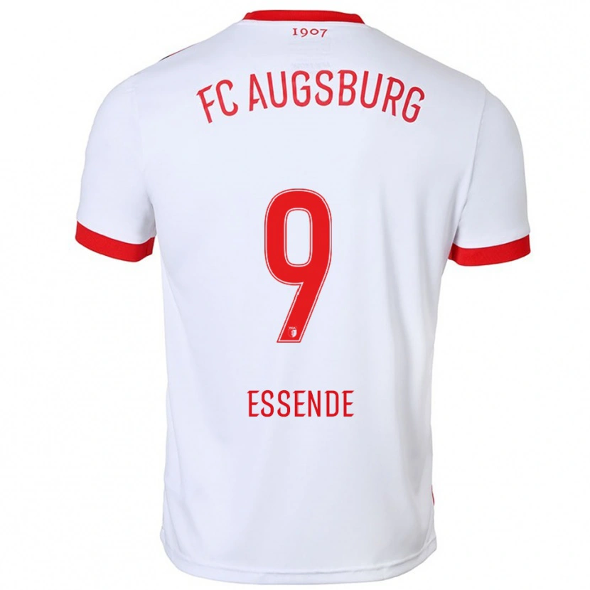 Danxen Damen Samuel Essende #9 Weiß Rot Heimtrikot Trikot 2025/26 T-Shirt
