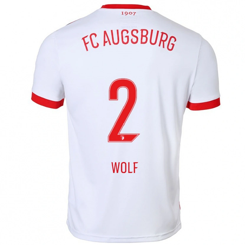 Danxen Damen Paul Wolf #2 Weiß Rot Heimtrikot Trikot 2025/26 T-Shirt
