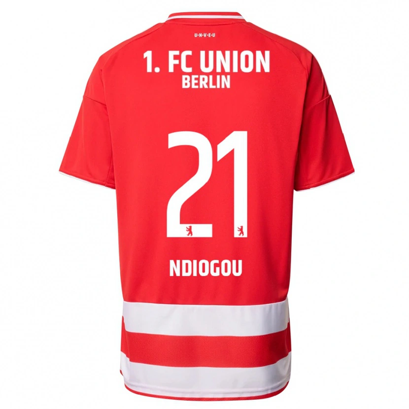 Danxen Damen Pape-Omar Ndiogou #21 Rot Weiß Heimtrikot Trikot 2025/26 T-Shirt