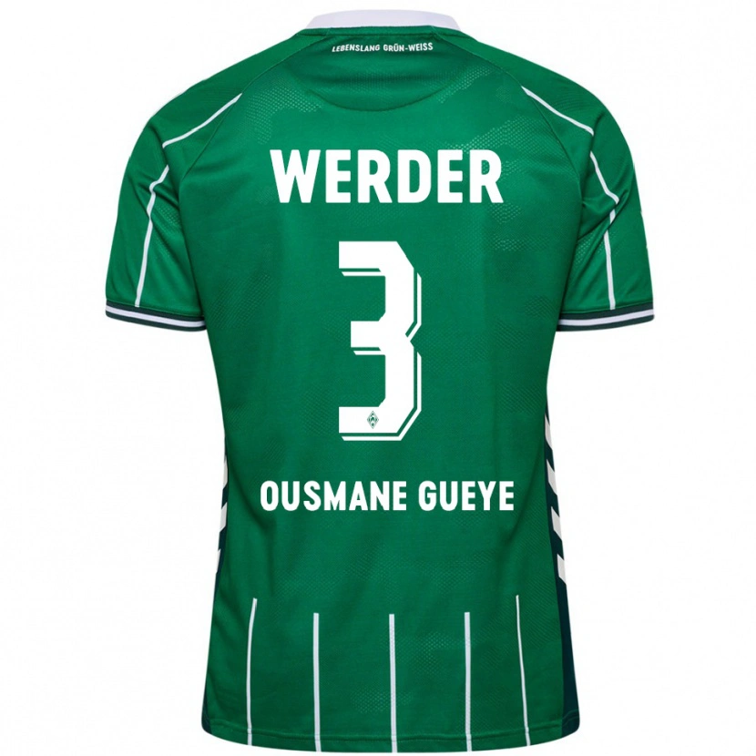 Danxen Damen Papa Ousmane Gueye #3 Grün Weiß Heimtrikot Trikot 2025/26 T-Shirt