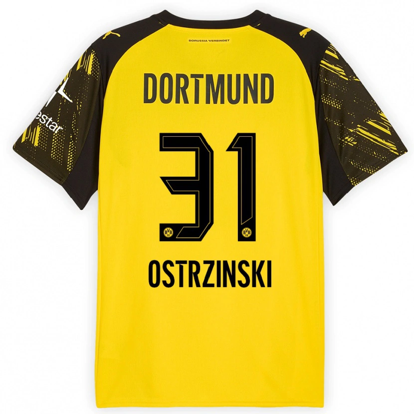 Danxen Damen Silas Ostrzinski #31 Gelb Schwarz Heimtrikot Trikot 2025/26 T-Shirt