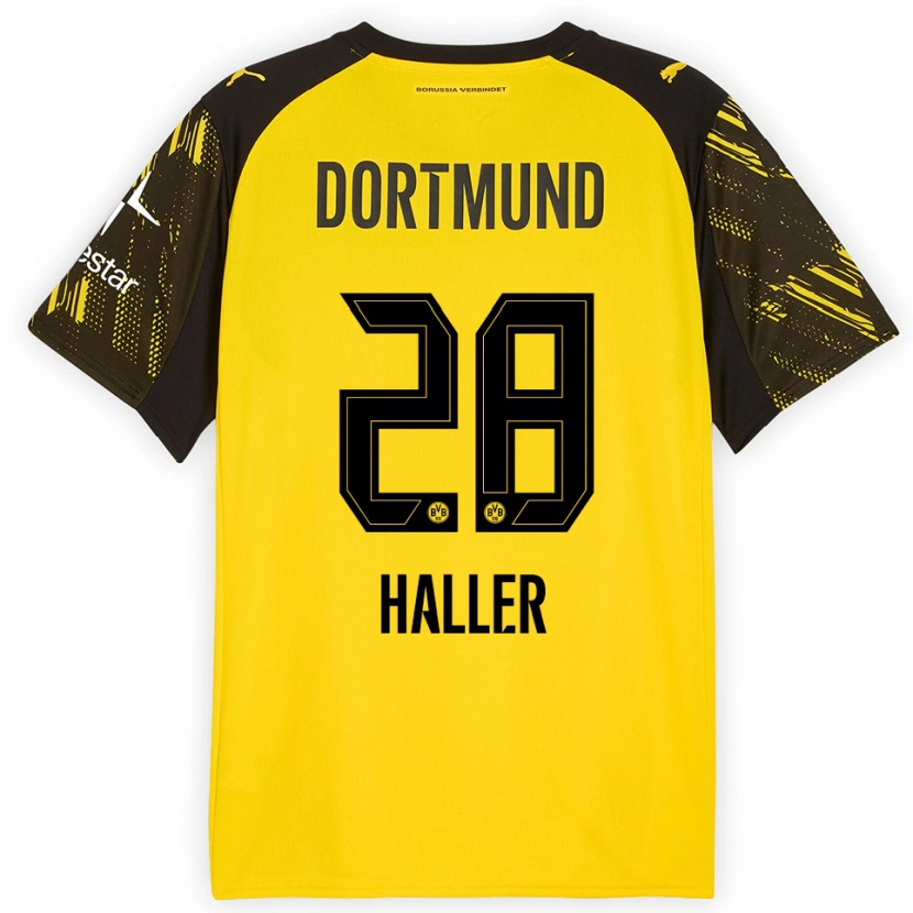 Danxen Damen Sébastien Haller #28 Gelb Schwarz Heimtrikot Trikot 2025/26 T-Shirt