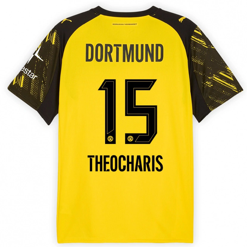 Danxen Damen Elefterios Theocharis #15 Gelb Schwarz Heimtrikot Trikot 2025/26 T-Shirt