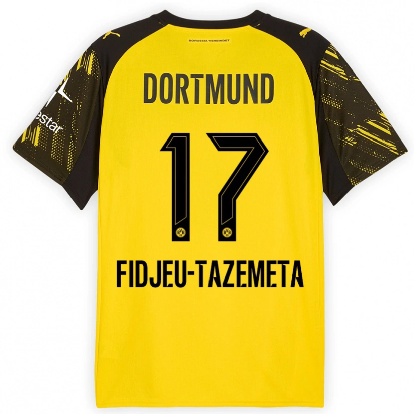 Danxen Damen Thierry Fidjeu-Tazemeta #17 Gelb Schwarz Heimtrikot Trikot 2025/26 T-Shirt