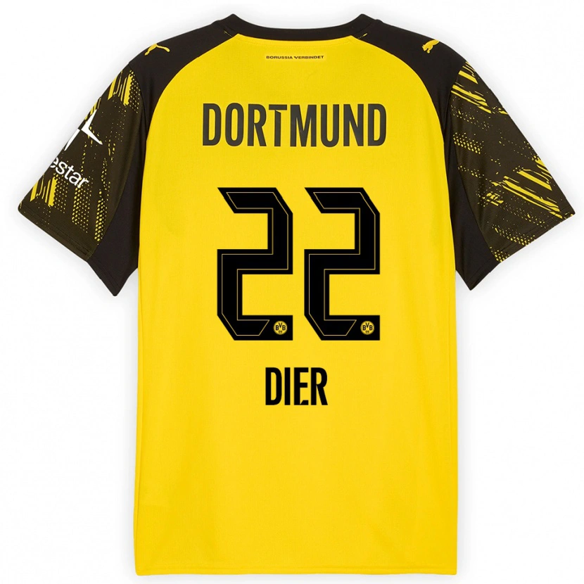 Danxen Damen Henrik Dier #22 Gelb Schwarz Heimtrikot Trikot 2025/26 T-Shirt