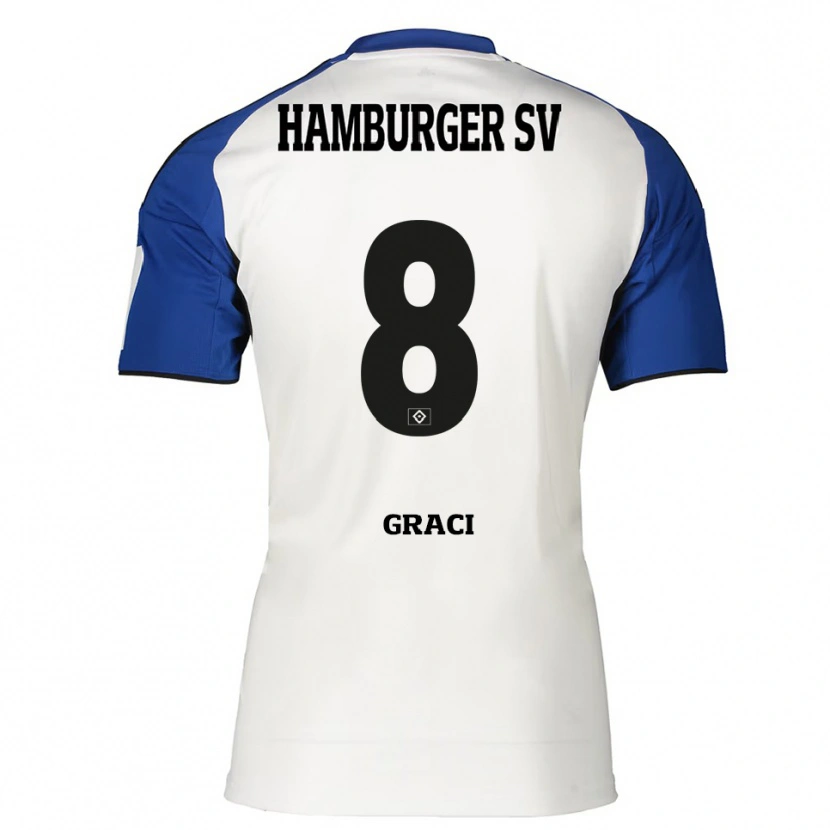 Danxen Damen Massimo Graci #8 Weiß Blau Heimtrikot Trikot 2025/26 T-Shirt