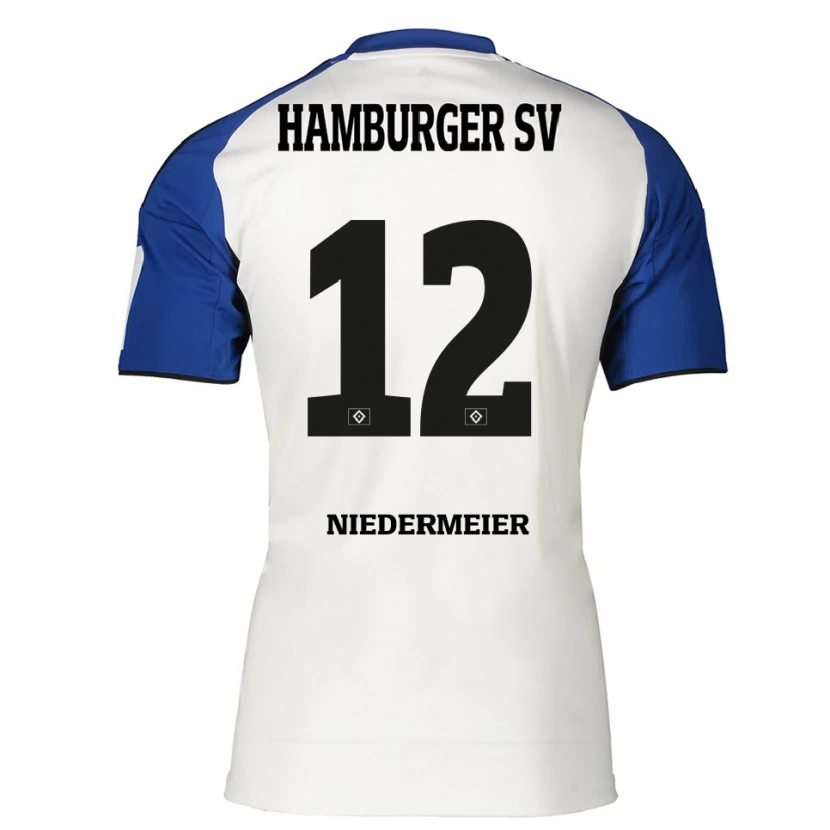 Danxen Damen Philipp Niedermeier #12 Weiß Blau Heimtrikot Trikot 2025/26 T-Shirt