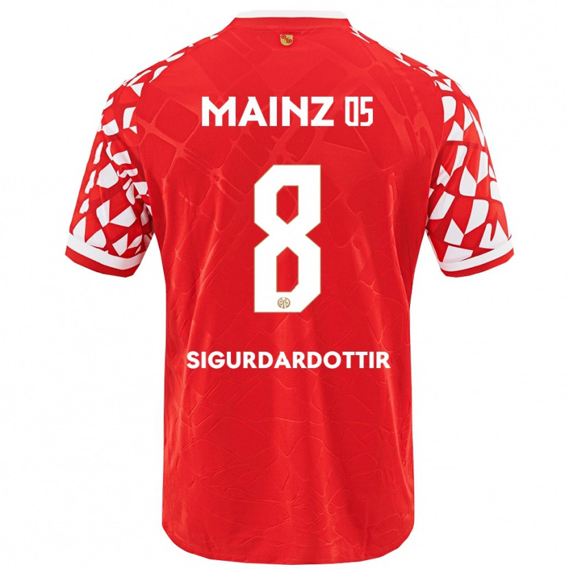 Danxen Damen Heiðrún Sigurðardóttir #8 Rot Weiß Heimtrikot Trikot 2025/26 T-Shirt