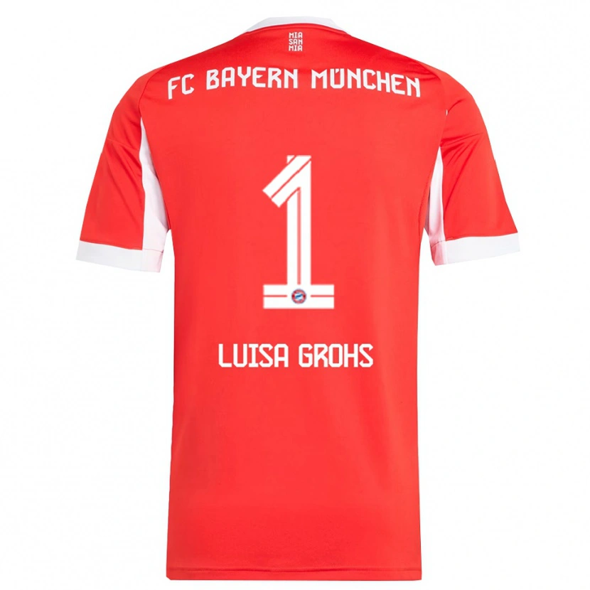 Danxen Damen Maria Luisa Grohs #1 Rot Weiß Heimtrikot Trikot 2025/26 T-Shirt