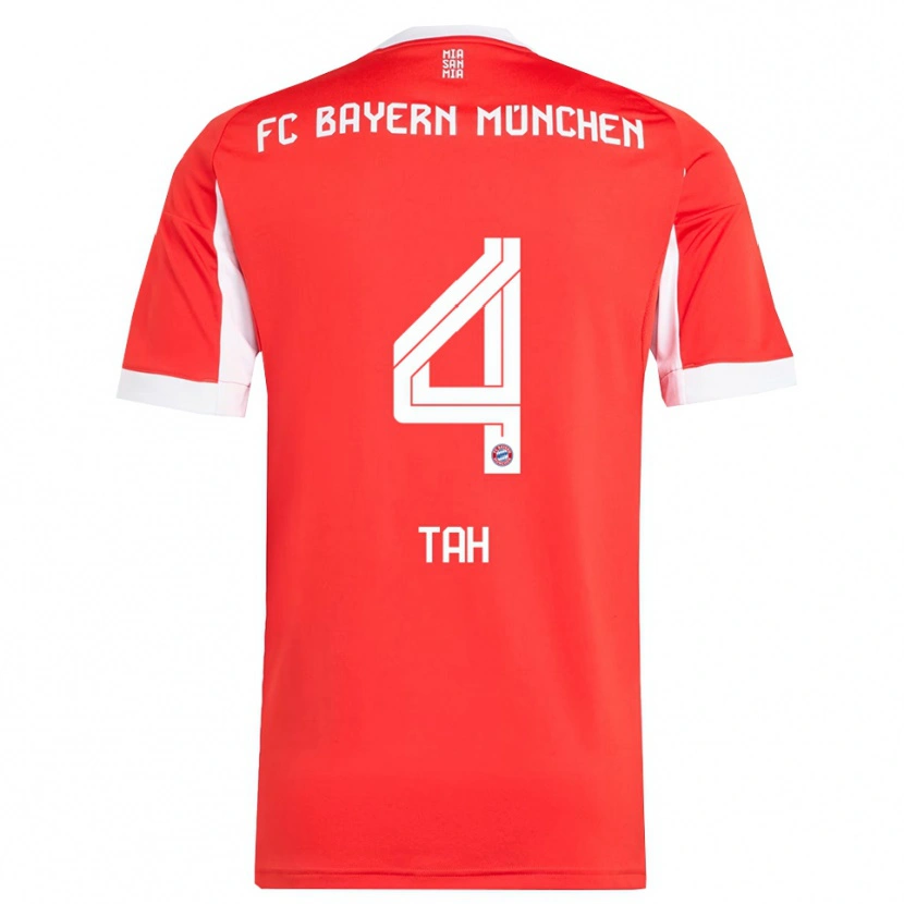 Danxen Damen Jonathan Tah #4 Rot Weiß Heimtrikot Trikot 2025/26 T-Shirt