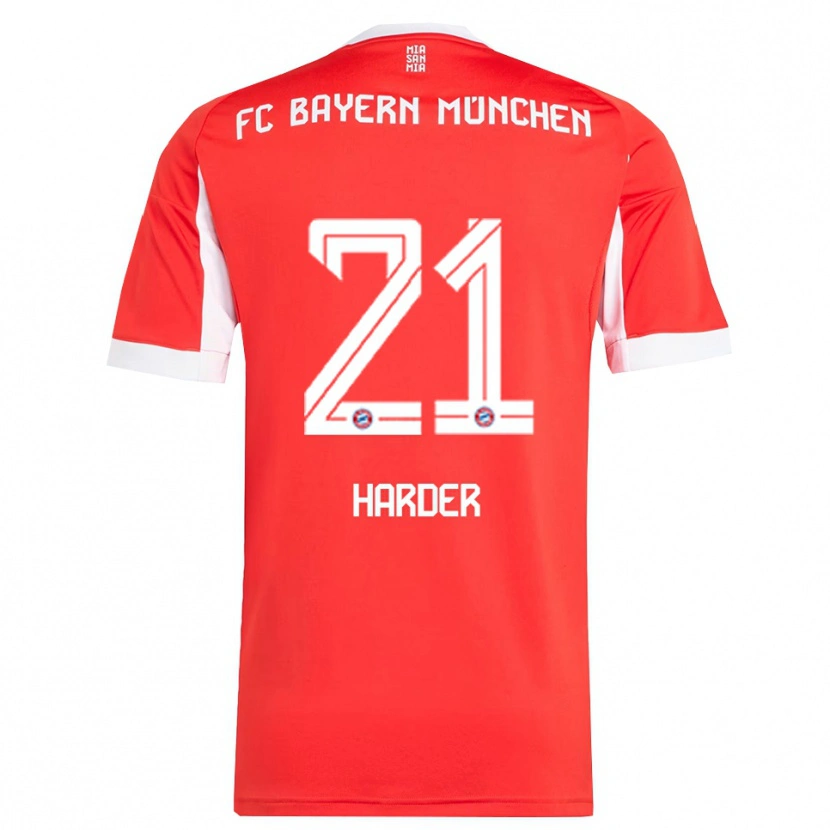Danxen Damen Pernille Harder #21 Rot Weiß Heimtrikot Trikot 2025/26 T-Shirt