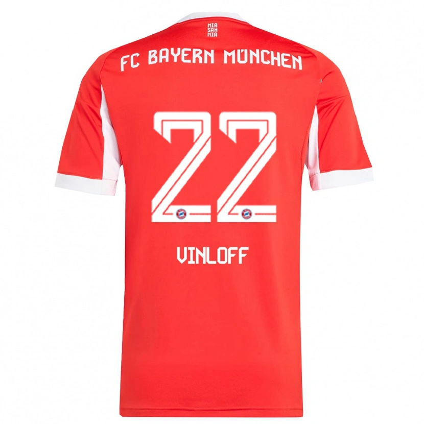 Danxen Damen Matteo Vinloff #22 Rot Weiß Heimtrikot Trikot 2025/26 T-Shirt