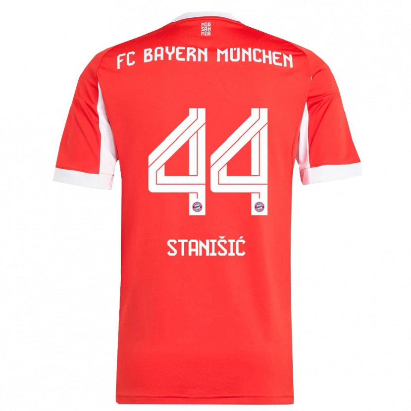 Danxen Damen Josip Stanisic #44 Rot Weiß Heimtrikot Trikot 2025/26 T-Shirt