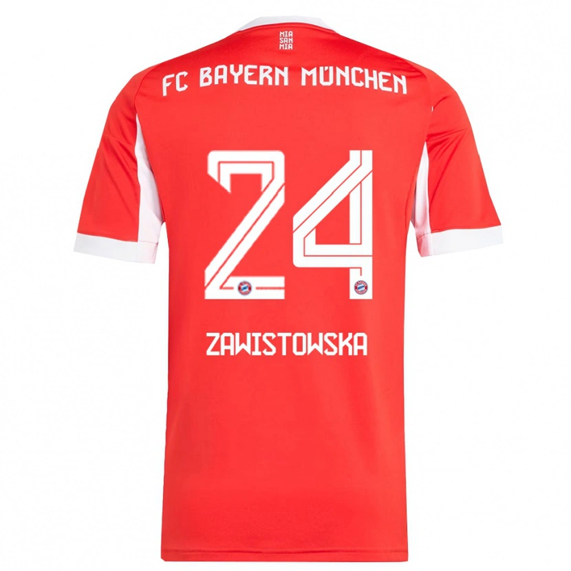 Danxen Damen Weronika Zawistowska #24 Rot Weiß Heimtrikot Trikot 2025/26 T-Shirt