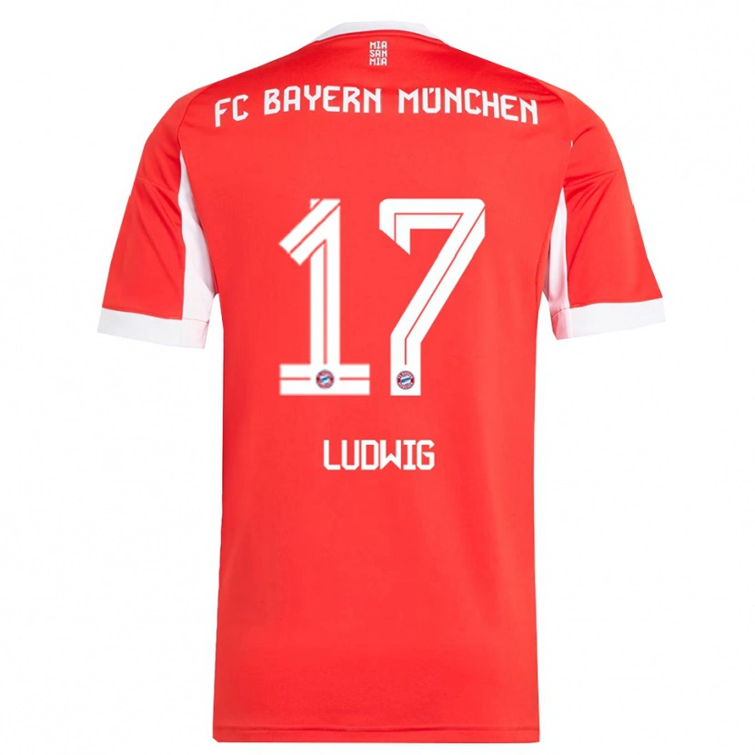 Danxen Damen Linus Ludwig #17 Rot Weiß Heimtrikot Trikot 2025/26 T-Shirt
