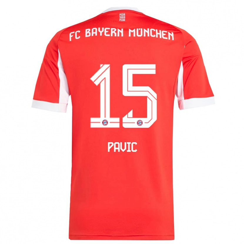 Danxen Damen Filip Pavic #15 Rot Weiß Heimtrikot Trikot 2025/26 T-Shirt