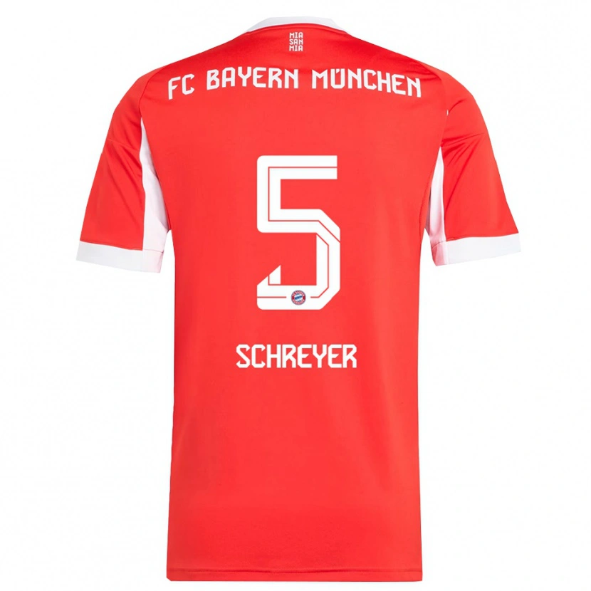 Danxen Damen Tim Schreyer #5 Rot Weiß Heimtrikot Trikot 2025/26 T-Shirt