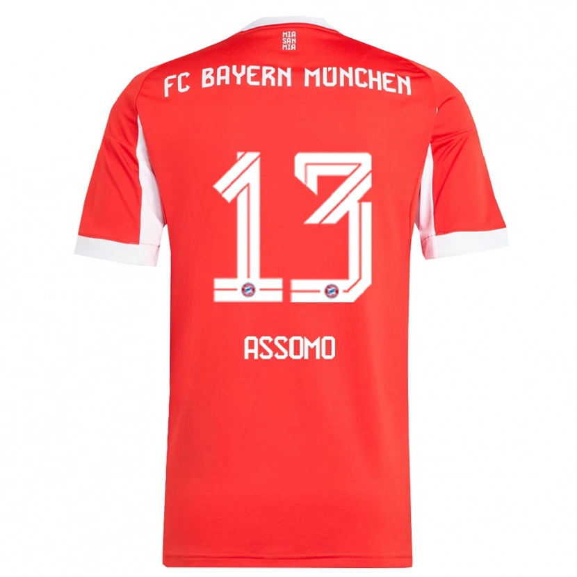 Danxen Damen Bastian Assomo #13 Rot Weiß Heimtrikot Trikot 2025/26 T-Shirt
