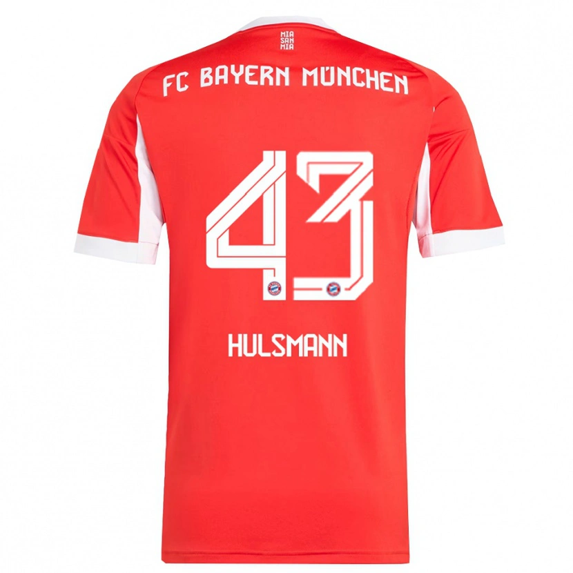 Danxen Damen Tom Hulsmann #43 Rot Weiß Heimtrikot Trikot 2025/26 T-Shirt