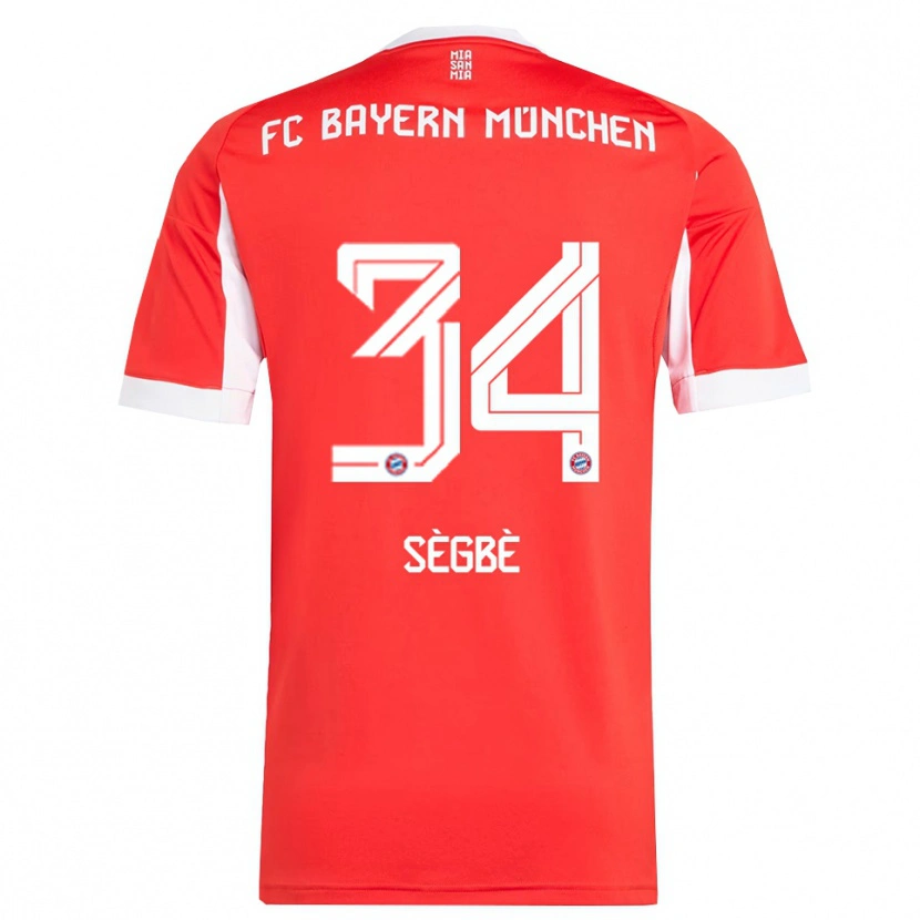 Danxen Damen Désiré Sègbè #34 Rot Weiß Heimtrikot Trikot 2025/26 T-Shirt