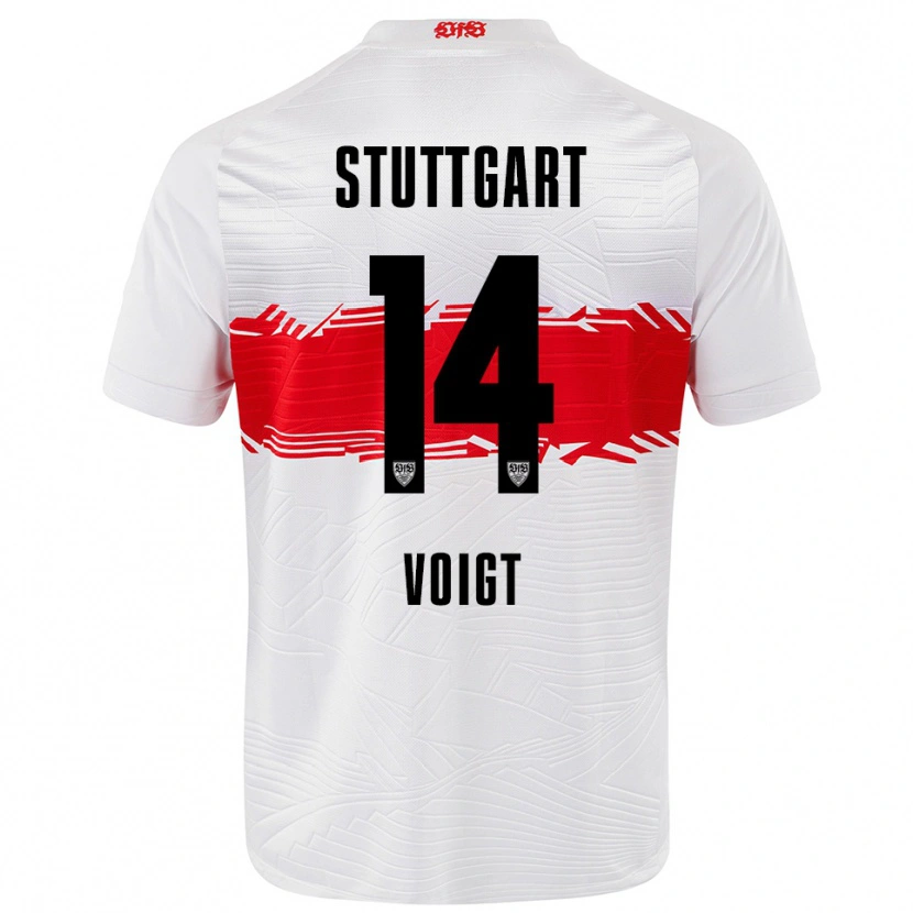 Danxen Damen Max Voigt #14 Weiß Rot Heimtrikot Trikot 2025/26 T-Shirt