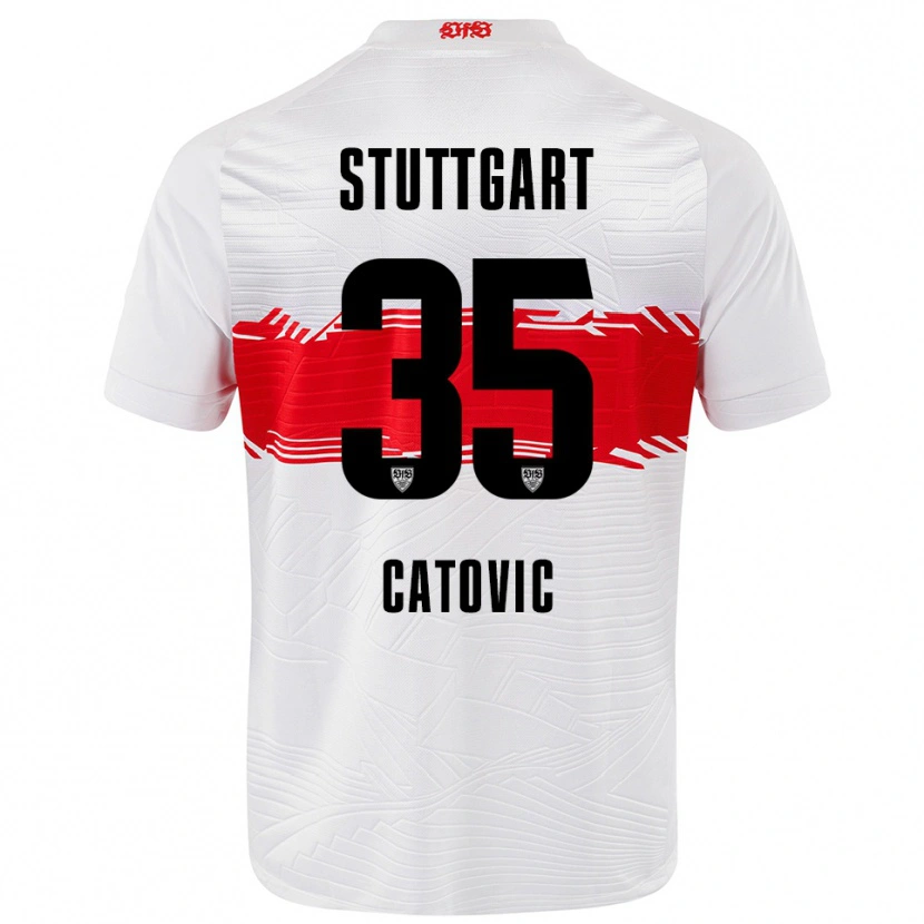 Danxen Damen Mirza Catovic #35 Weiß Rot Heimtrikot Trikot 2025/26 T-Shirt