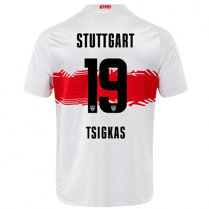 Danxen Damen Mattheos Tsigkas #19 Weiß Rot Heimtrikot Trikot 2025/26 T-Shirt