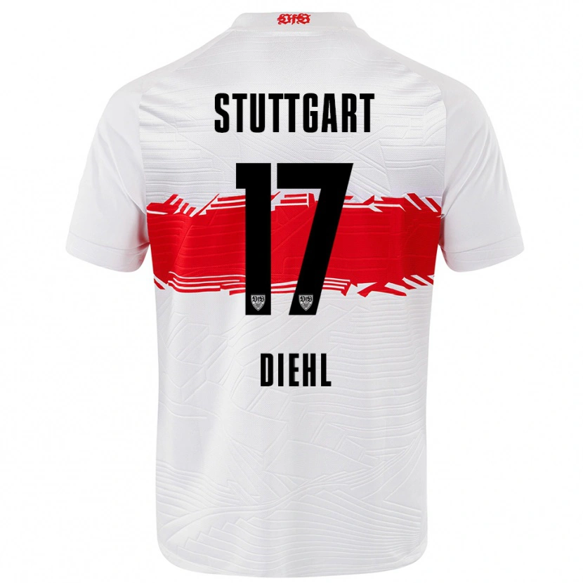 Danxen Damen Justin Diehl #17 Weiß Rot Heimtrikot Trikot 2025/26 T-Shirt