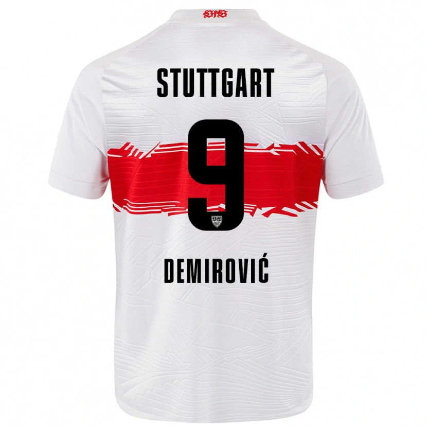 Danxen Damen Ermedin Demirovic #9 Weiß Rot Heimtrikot Trikot 2025/26 T-Shirt