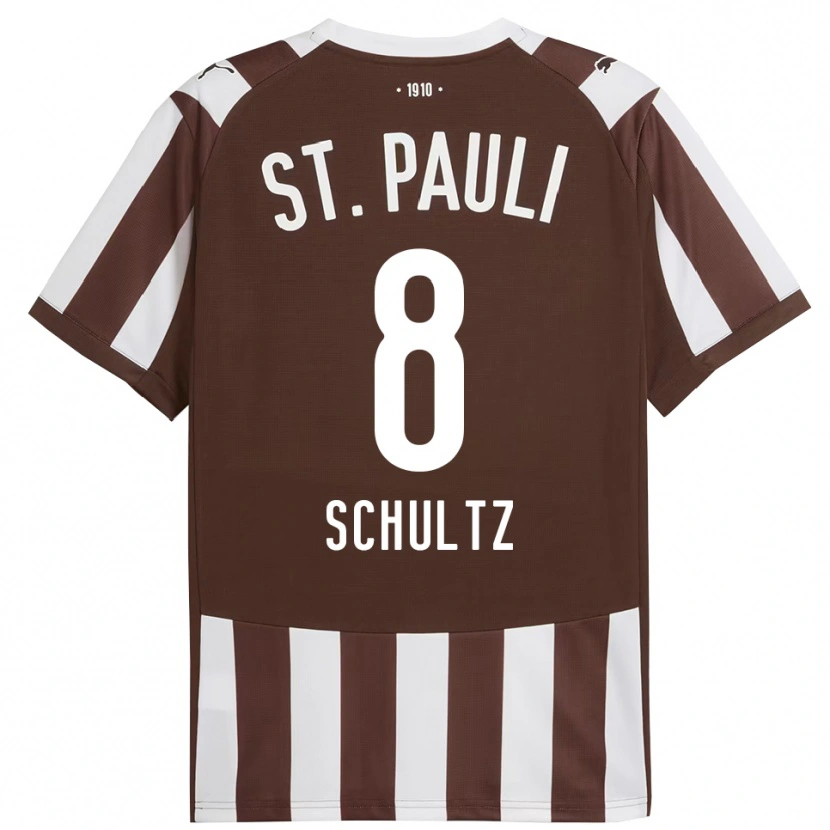 Danxen Damen Paul Schultz #8 Kaffee Weiß Heimtrikot Trikot 2025/26 T-Shirt