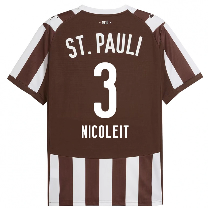 Danxen Damen Gianna Nicoleit #3 Kaffee Weiß Heimtrikot Trikot 2025/26 T-Shirt