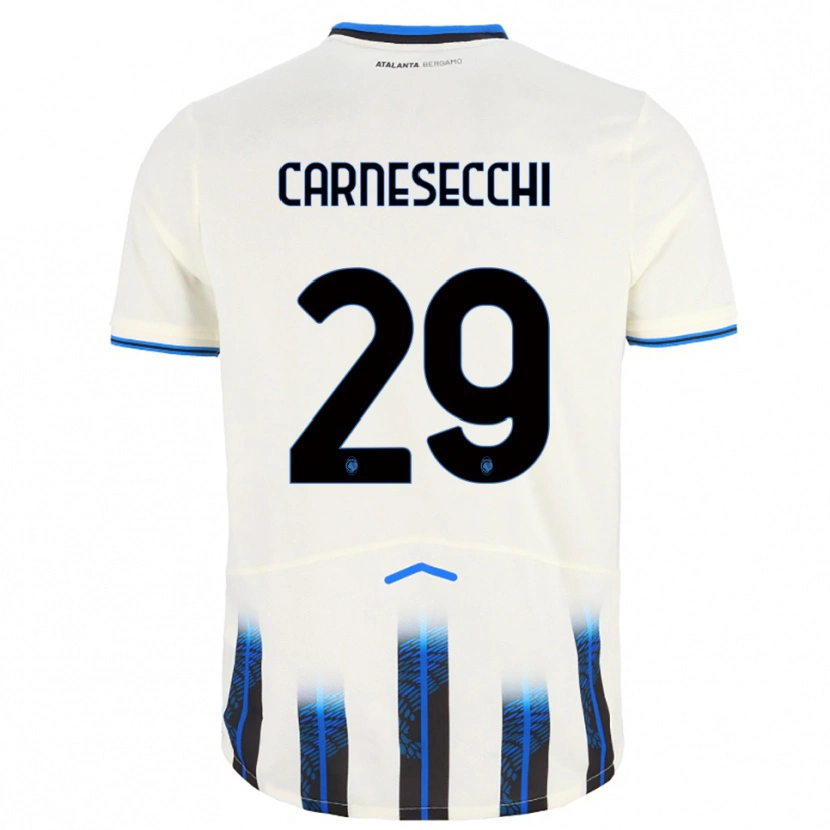 Danxen Damen Marco Carnesecchi #29 Weiß Blau Auswärtstrikot Trikot 2025/26 T-Shirt