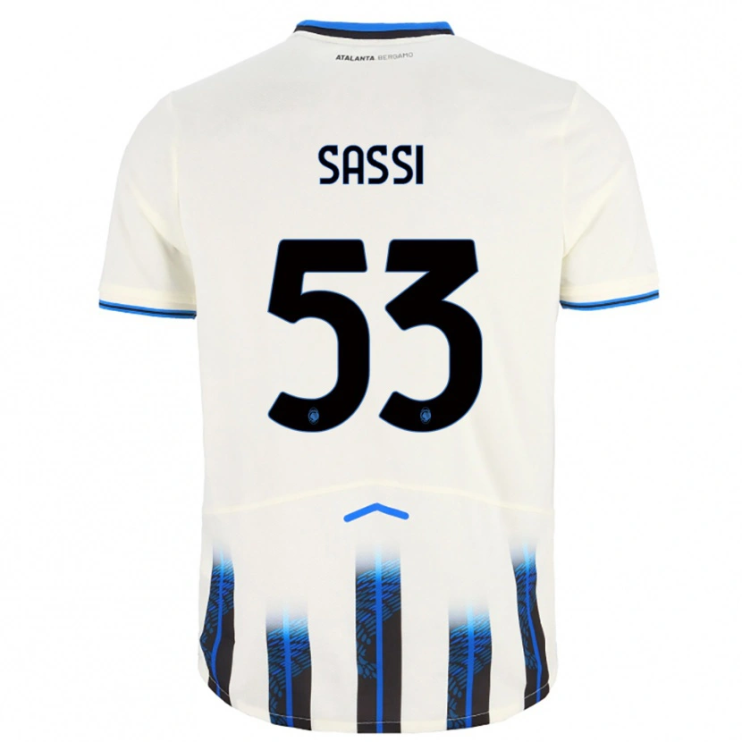 Danxen Damen Jacopo Sassi #53 Weiß Blau Auswärtstrikot Trikot 2025/26 T-Shirt