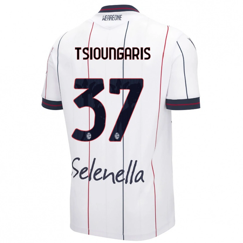 Danxen Damen Theodoros Tsioungaris #37 Weiß Königsblau Auswärtstrikot Trikot 2025/26 T-Shirt