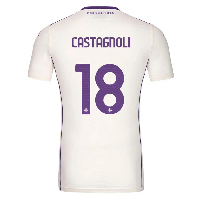 Danxen Damen Filippo Castagnoli #18 Weiß Lila Rot Auswärtstrikot Trikot 2025/26 T-Shirt
