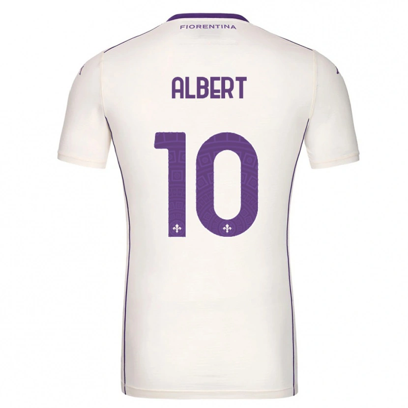 Danxen Damen Albert Gudmundsson #10 Weiß Lila Rot Auswärtstrikot Trikot 2025/26 T-Shirt